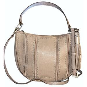 Michael Kors Brooklyn Grommet Leather Taupe Hobo Convertible Bag Authenticated